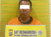 Personil Polsek Padang Bolak Amankan Pria Terkait Kasus Narkotiba